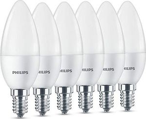 Philips Żarówka LED Philips zam.40W, E14, ciepła biel (2700 K), 470 lumenów, kształt świecy, szt. 6, matowa 1