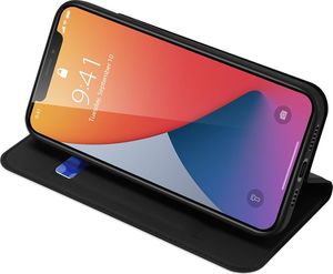 Dux Ducis Etui IPHONE 12 PRO MAX z klapką Dux Ducis skórzane Skin Leather czarne 6
