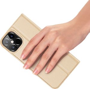 Dux Ducis Etui IPHONE 12 PRO MAX z klapką Dux Ducis skórzane Skin Leather złote 8