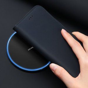 Dux Ducis DUX DUCIS Wish skórzane etui pokrowiec ze skóry naturalnej iPhone 12 mini niebieski uniwersalny 11