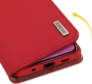Dux Ducis DUX DUCIS Wish skórzane etui pokrowiec ze skóry naturalnej iPhone 12 mini czerwony uniwersalny 7
