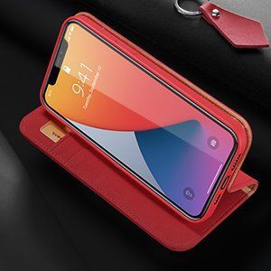 Dux Ducis DUX DUCIS Wish skórzane etui pokrowiec ze skóry naturalnej iPhone 12 Pro / iPhone 12 czarny uniwersalny 12