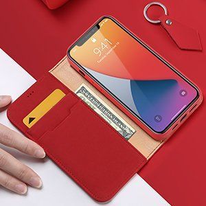 Dux Ducis DUX DUCIS Wish skórzane etui pokrowiec ze skóry naturalnej iPhone 12 Pro / iPhone 12 czarny uniwersalny 17