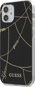 Guess Etui Guess GUHCP12SPCUCHBK do iPhone 12 5,4 czarny/black hardcase Gold Chain Collection (106797) - om-67489 1