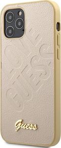 Guess Etui Guess GUHCP12LPUILGLG do iPhone 12 Pro Max 6,7 złoty/gold hardcase Iridescent Love Script Gold Logo 2