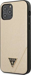 Guess Guess Saffiano V - Etui iPhone 12 Pro Max (złoty) uniwersalny 1