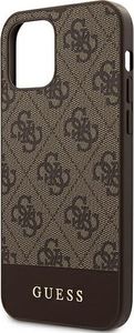 Guess Etui Guess GUHCP12MG4GLBR do iPhone 12/12 Pro 6,1 brązowy/brown hardcase 4G Stripe Collection 6