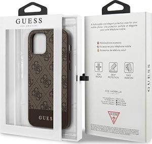Guess Etui Guess GUHCP12MG4GLBR do iPhone 12/12 Pro 6,1 brązowy/brown hardcase 4G Stripe Collection 8
