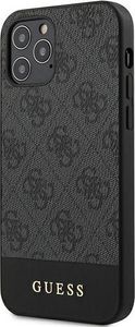 Guess Etui Guess GUHCP12MG4GLGR do iPhone 12/12 Pro 6,1 szary/grey hardcase 4G Stripe Collection 2