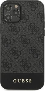 Guess Etui Guess GUHCP12MG4GLGR do iPhone 12/12 Pro 6,1 szary/grey hardcase 4G Stripe Collection 3