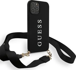 Guess Etui Guess GUHCP12MPUSTCRBK do iPhone 12/12 Pro 6,1 black/czarny hardcase Silicone Printed Logo Strap (111531) - om-70623 2