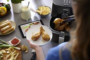 Frytkownica beztłuszczowa Philips Philips HD9741 / 10 Airfryer frytkownica na gorące powietrze (1425 W, bez oleju, 0,8 kg, dla 2-3 osób, wyświetlacz cyfrowy) czarny 6