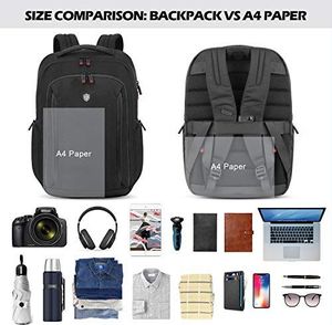 Plecak Shieldon SHIELDON 15-calowy plecak na laptopa, męski plecak podróżny, lekki duży plecak na notebooki 15,6 cala, ochrona informacji o karcie bankowej, odprowadzanie ciepła, wodoodporny plecak na wycieczki szkolne, (24L) szary 3