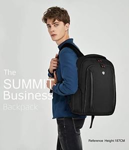 Plecak Shieldon SHIELDON 15-calowy plecak na laptopa, męski plecak podróżny, lekki duży plecak na notebooki 15,6 cala, ochrona informacji o karcie bankowej, odprowadzanie ciepła, wodoodporny plecak na wycieczki szkolne, (24L) szary 4