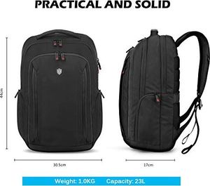 Plecak Shieldon SHIELDON 15-calowy plecak na laptopa, męski plecak podróżny, lekki duży plecak na notebooki 15,6 cala, ochrona informacji o karcie bankowej, odprowadzanie ciepła, wodoodporny plecak na wycieczki szkolne, (24L) szary 7