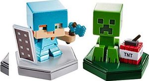 Figurka Mattel Minecraft GKT43 - Zestaw 2 MiniFigurka Earth Boost Alex + Creeper z chipem NFC do gry w rzeczywistości rozszerzonej Earth na urządzenia mobilne, zabawki dla dziewczynek i chłopców od 6 lat 1