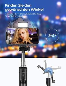 Selfie stick Mpow Mpow Handy Stick Bluetooth Selfie Stick do Statyw 4 w 1 Poręczny statyw z oświetleniem LED do iPhone'a 11 / XR / X / 8/7, Galaxy S20 / S9 / S8 / S7, Huawei P30 lite do 6,8 cala, Gopro / Mały aparat 2