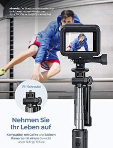Selfie stick Mpow Mpow Handy Stick Bluetooth Selfie Stick do Statyw 4 w 1 Poręczny statyw z oświetleniem LED do iPhone'a 11 / XR / X / 8/7, Galaxy S20 / S9 / S8 / S7, Huawei P30 lite do 6,8 cala, Gopro / Mały aparat 4