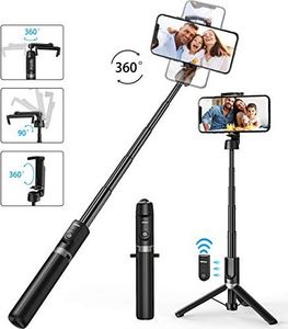 Selfie stick Mpow Mpow Handy Tripod Bluetooth Selfie Stick-Stand Light z pilotem i stabilnym statywem, obrotowy statyw 360 do iPhone SE iPhone 11 XS Max XR, Galaxy Note 10+ Note 10 S20 S20 + S10 1