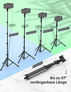 Statyw Mpow Statyw do telefonu Mpow 145 cm Statyw do selfie Bluetooth z wysuwanym pilotem, do iPhone 11 / iPhone SE / Galaxy S20, lampa pierścieniowa z otworem na śrubę 1/4 , maks. Obciążenie 6 kg 5