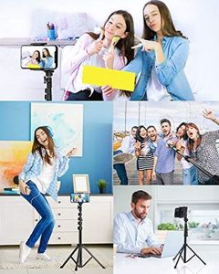 Statyw Mpow Statyw do telefonu Mpow 145 cm Statyw do selfie Bluetooth z wysuwanym pilotem, do iPhone 11 / iPhone SE / Galaxy S20, lampa pierścieniowa z otworem na śrubę 1/4 , maks. Obciążenie 6 kg 6