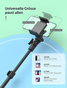 Statyw Mpow Statyw do telefonu Mpow 145 cm Statyw do selfie Bluetooth z wysuwanym pilotem, do iPhone 11 / iPhone SE / Galaxy S20, lampa pierścieniowa z otworem na śrubę 1/4 , maks. Obciążenie 6 kg 7