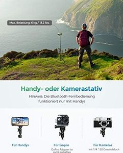 Statyw Mpow Statyw do telefonu Mpow 145 cm Statyw do selfie Bluetooth z wysuwanym pilotem, do iPhone 11 / iPhone SE / Galaxy S20, lampa pierścieniowa z otworem na śrubę 1/4 , maks. Obciążenie 6 kg 8