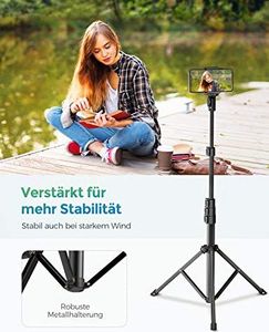 Statyw Mpow Statyw do telefonu Mpow 145 cm Statyw do selfie Bluetooth z wysuwanym pilotem, do iPhone 11 / iPhone SE / Galaxy S20, lampa pierścieniowa z otworem na śrubę 1/4 , maks. Obciążenie 6 kg 9