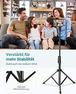 Statyw Mpow Statyw do telefonu Mpow 145 cm Statyw do selfie Bluetooth z wysuwanym pilotem, do iPhone 11 / iPhone SE / Galaxy S20, lampa pierścieniowa z otworem na śrubę 1/4 , maks. Obciążenie 6 kg 10