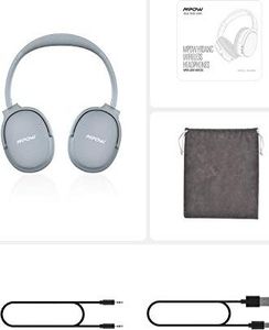 Słuchawki Mpow Słuchawki (ANC), Słuchawki Bluetooth Mpow H10 z ulepszoną technologią Dual Mic ANC, 30 godzin pracy, chip CSR, składane do podróży, pracy, szare 8