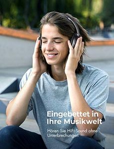 Słuchawki Mpow Słuchawki (ANC), Słuchawki Bluetooth Mpow H10 z ulepszoną technologią Dual Mic ANC, 30 godzin pracy, chip CSR, składany do podróży, pracy, czarny 4