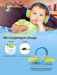 Słuchawki Mpow Słuchawki Mpow dla dzieci, Słuchawki dla dzieci z ograniczeniem głośności do 85 dB, ochrona słuchu i funkcja udostępniania muzyki, bezpieczna jakość żywności dla dzieci 6