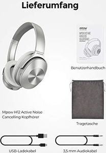 Słuchawki Mpow Słuchawki z aktywną redukcją szumów, Mpow H12 Bluetooth 5.0 z systemem podwójnego mikrofonu, 30-godzinne Słuchawki stereo Hi-Fi do telewizora / komputera 8