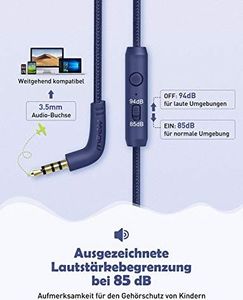 Słuchawki Mpow Słuchawki, Słuchawki Mpow CH6 dla dzieci z przełącznikiem regulacji głośności 85dB nauszniki składany mikrofon z materiału spożywczego do smartfona, tabletu, laptopa, PC, mp3 / 4 4