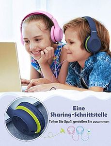 Słuchawki Mpow Słuchawki, Słuchawki Mpow CH6 dla dzieci z przełącznikiem regulacji głośności 85dB nauszniki składany mikrofon z materiału spożywczego do smartfona, tabletu, laptopa, PC, mp3 / 4 7