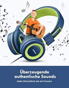 Słuchawki Mpow Słuchawki, Słuchawki chłopięce, Słuchawki Mpow CH8 dziecięce 2 szt., ogranicznik głośności 91dB nauszniki, prezent z drutu nylonowego, odpowiednie dla szkół, rodzin, podróży, Niebieski + zielony? 6