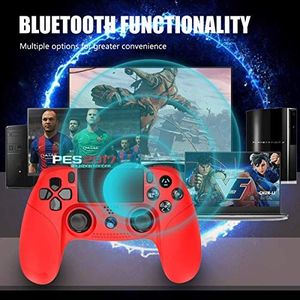 Pad TUTUO Kontroler do PS4, kontroler bezprzewodowy TUTUO Kontroler bezprzewodowy Bluetooth Gamepad Joystick z gniazdem słuchawkowym 3,5 mm do Playstation 4 / PlayStation3 - czerwony 6