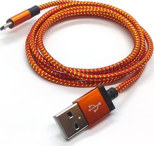 Kabel USB Mikrusy USB-A - microUSB 1 m Pomarańczowy 1