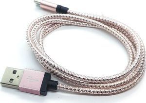 Kabel USB Mikrusy USB-A - microUSB 1 m Różowy 1