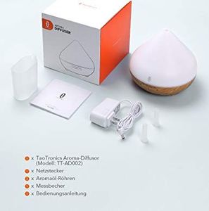 Dyfuzor zapachowy TaoTronics Aroma Diffuser 300ml TaoTronics Ultradźwiękowy nawilżacz powietrza Dyfuzor Lampy zapachowe Bez BPA Nawilżacz aromaterapeutyczny do olejków eterycznych 8