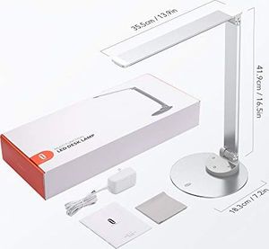 Lampka biurkowa TaoTronics TaoTronics LED Lampa metalowa Lampa, 5 poziomów jasności i 5 temperatur barwowych - 3000K 3500K 4000K 5000K i 6000K, ultracienkie aluminium, nieoślepiające, funkcja pamięci, złącze USB do ładowania 5V 1A 3