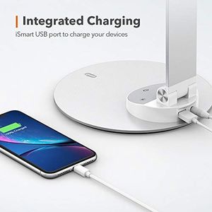 Lampka biurkowa TaoTronics TaoTronics LED Lampa metalowa Lampa, 5 poziomów jasności i 5 temperatur barwowych - 3000K 3500K 4000K 5000K i 6000K, ultracienkie aluminium, nieoślepiające, funkcja pamięci, złącze USB do ładowania 5V 1A 5