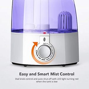 Nawilżacz powietrza TaoTronics TaoTronics ultradźwiękowy nawilżacz powietrza, cicha praca do sypialni, pokoju dziecięcego, salonu, nawilżanie pomieszczeń przed wysuszeniem z max. Wydajność 300 ml / h, podwójna dysza 360 , fioletowa 6
