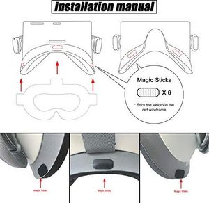 Gogle VR AMVR AMVR 100 szt. VR osłona twarzy jednorazowa włóknina maska ??gąbka mata z magicznymi patyczkami do Oculus Quest i Oculus Go 4