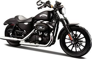 Bauer Spielwaren Maisto Harley-Davidson Sportster Iron 883: wierny model motocykla 1:12, z ruchomą podstawą i kierownicą, czarny (532326) 1