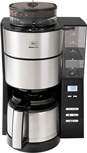 Ekspres przelewowy Melitta Ekspres do kawy z filtrem Melitta 1021-12 AromaFresh Therm (ze zintegrowanym młynkiem i dzbankiem termicznym, stal nierdzewna) czarny 1