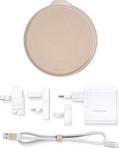 Ładowarka VONMHLEN VONMĘHLEN Aura - ładowarka indukcyjna 15 W z certyfikatem Qi i skórzaną powierzchnią w kolorze różowego złota, w tym zasilacz 4 w 1 18 W - Ładowarka bezprzewodowa kompatybilna z iPhonem u. Airpods, Samsung, Huawei, Sony itp. 4