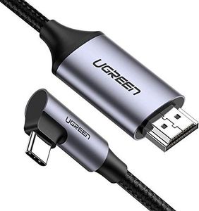 Kabel USB Ugreen Kabel UGREEN USB C HDMI ze złączem kątowym Kabel HDMI USB-C 4K przy 60 Hz Zgodny z Thunderbolt 3 obsługuje Surface Go, Surface Pro 7, MacBook Pro, MacBook Air, iPad Pro 2018, Samsung S10 (2 m) 1