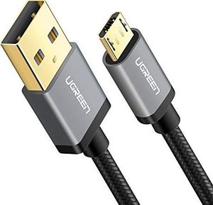 Kabel USB Ugreen Kabel do ładowania UGREEN Kabel micro USB Kabel do ładowania Kabel USB 2.0 Nylonowe wsporniki do Samsung S7 Samsung Galaxy S6 S5 Edge J3 J5 J7 A3 A5 A7, Huawei P10 Lite P9 Lite, kontroler PS4 (1m, czarny) 1