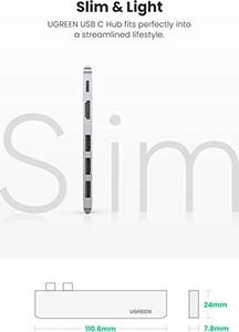 Stacja/replikator Ugreen UGREEN USB C Hub HDMI obsługuje MacBook Pro 16 cali, MacBook Pro 13 2020, MacBook Air 15 2019 Hub USB-C Adapter Thunderbolt 3 z 8K USB C, 4K HDMI, USB 3.0, zasilanie 100W 4